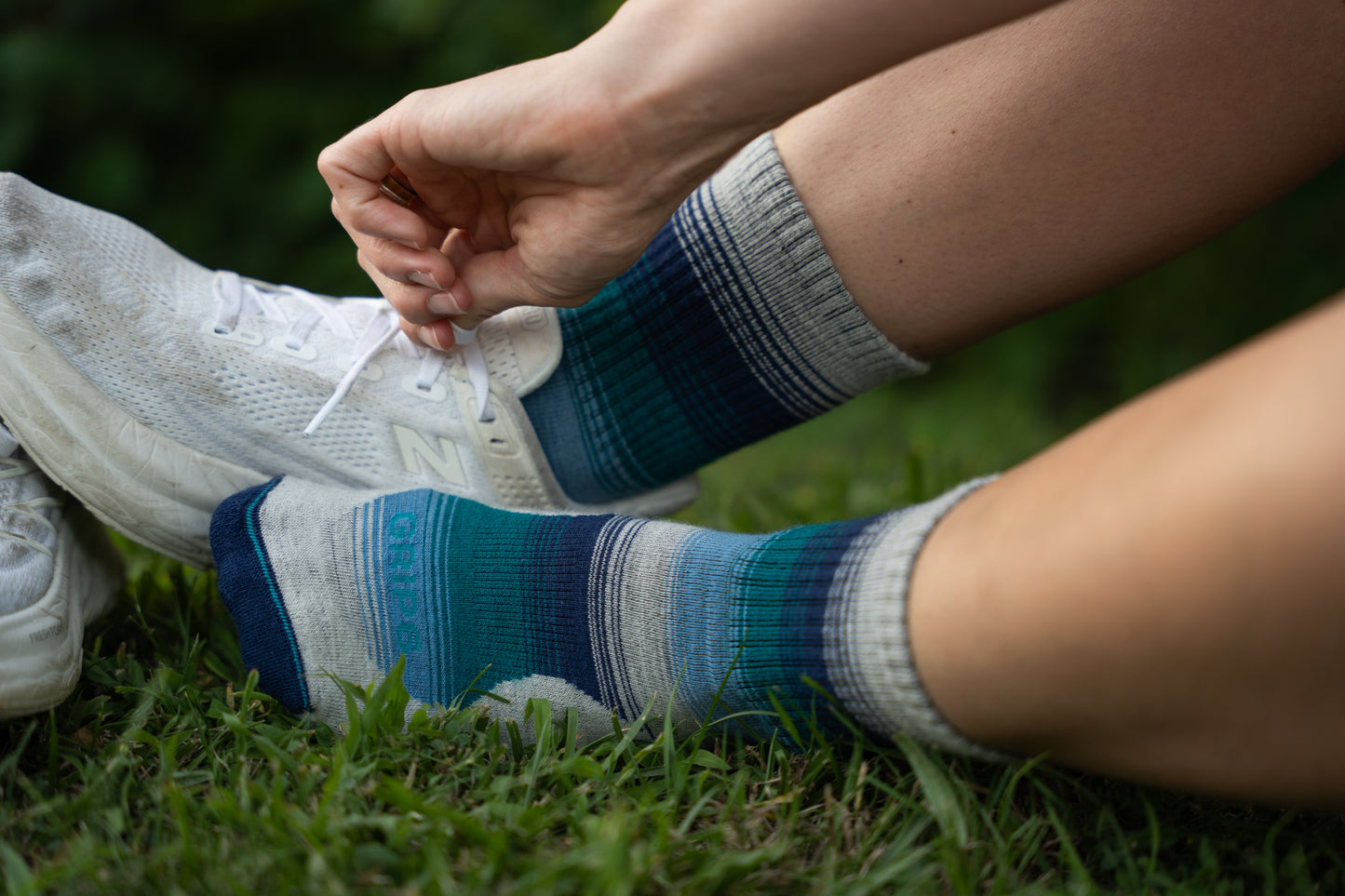 Wool Micro Crew Sock - Fade Blue