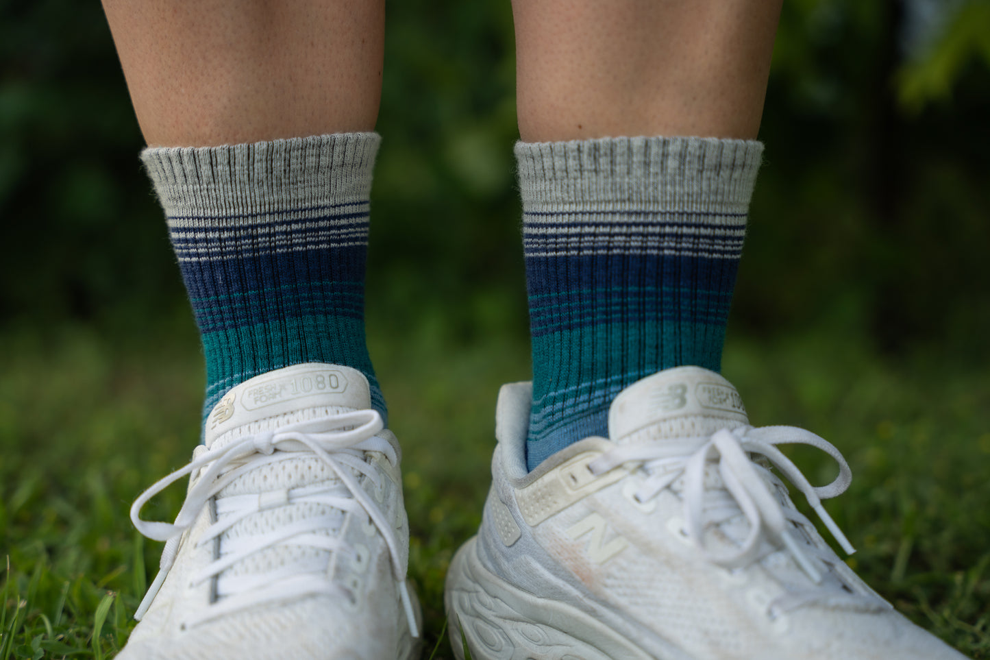 Wool Micro Crew Sock - Fade Blue
