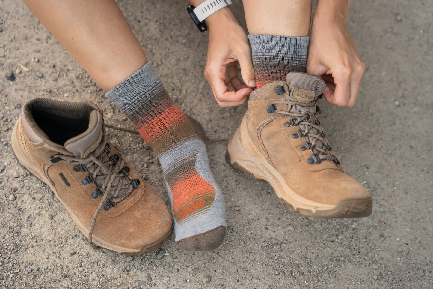 Wool Micro Crew Sock - Fade Orange