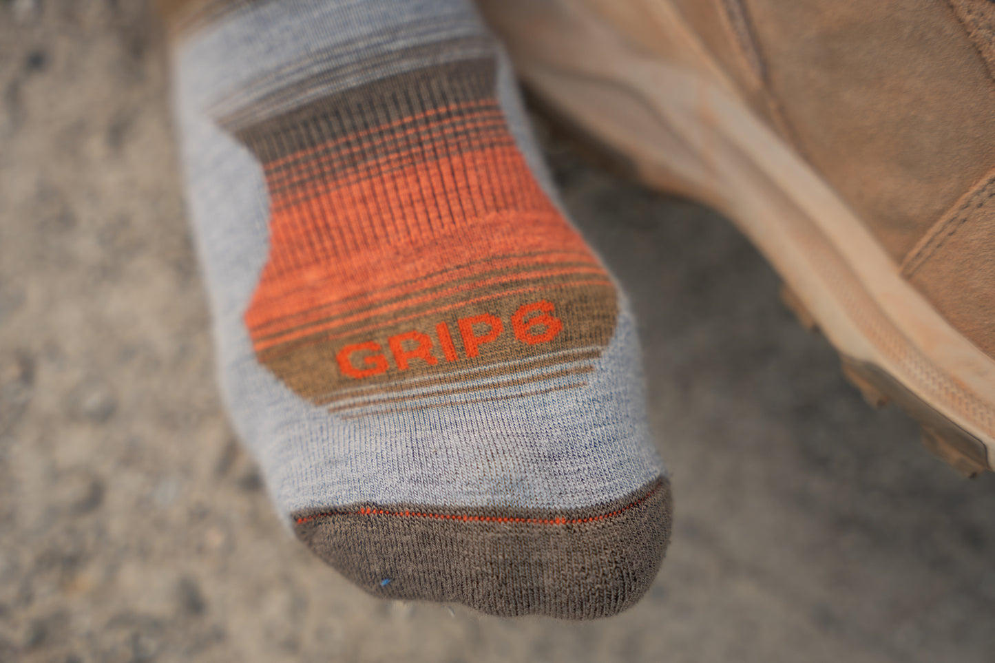 Wool Micro Crew Sock - Fade Orange