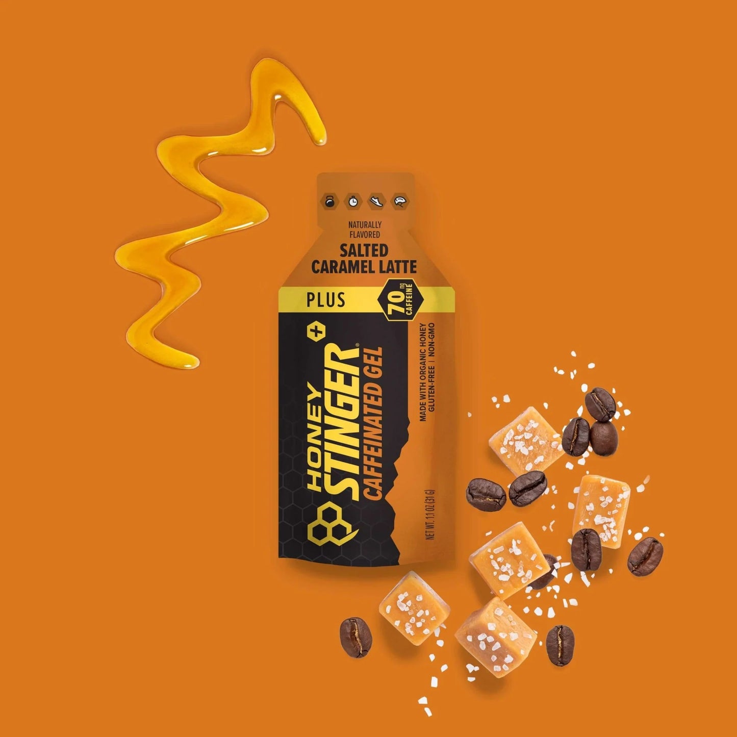 Salted Caramel Latte Caffeinated Energy Gel Pack of 12