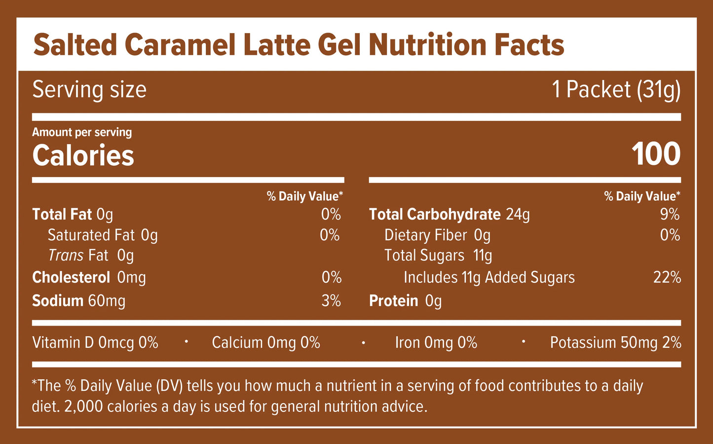 Salted Caramel Latte Caffeinated Energy Gel Pack of 12