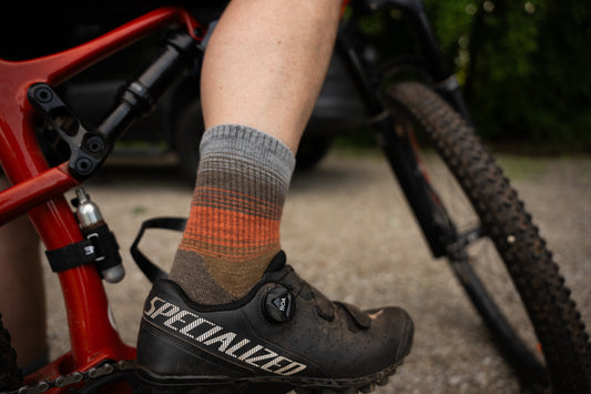 Wool Micro Crew Sock - Fade Orange