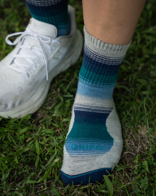 Wool Micro Crew Sock - Fade Blue