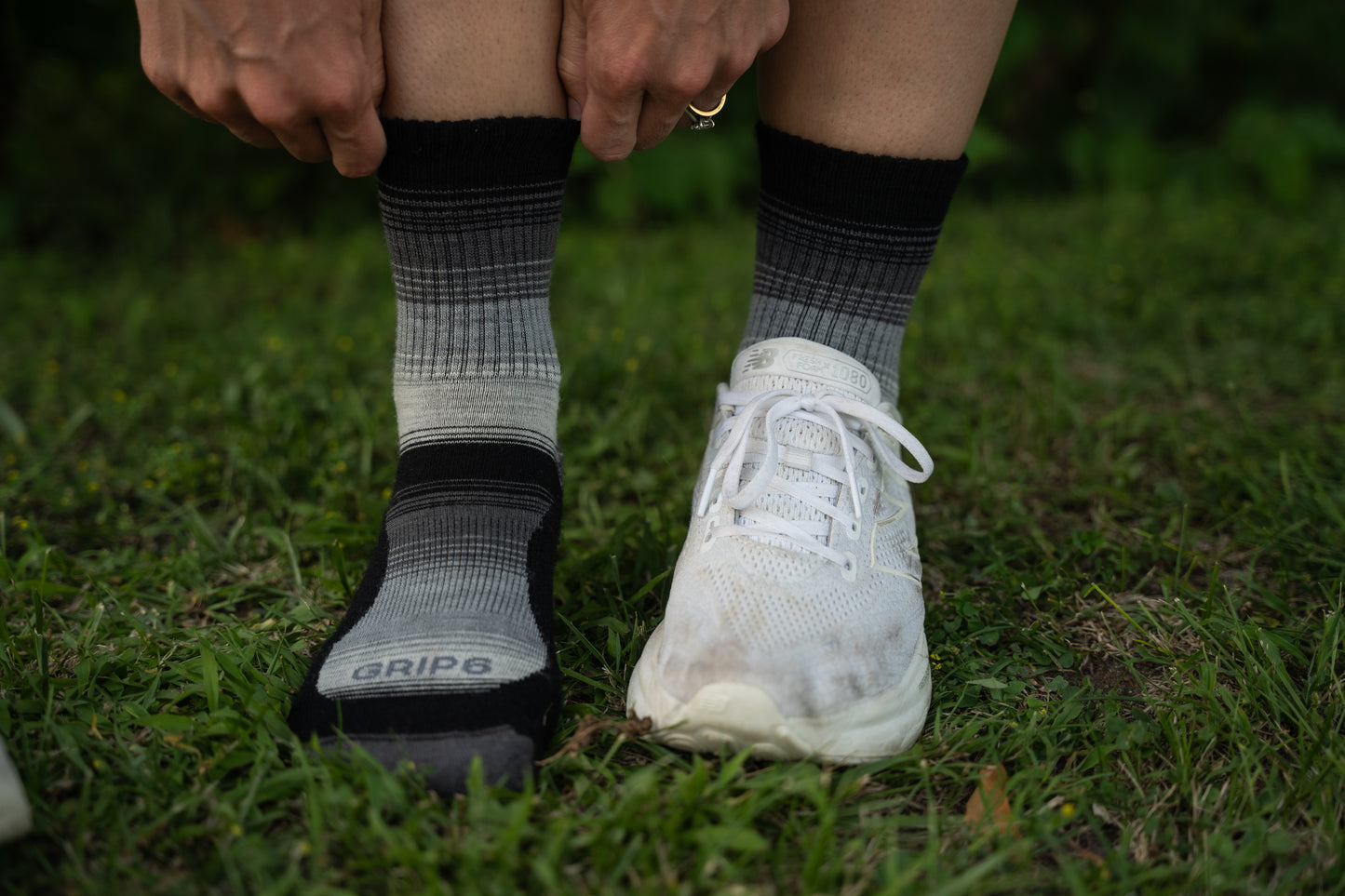 Wool Micro Crew Sock - Fade Black