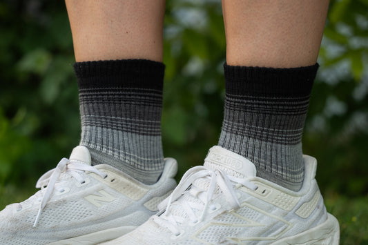 Wool Micro Crew Sock - Fade Black
